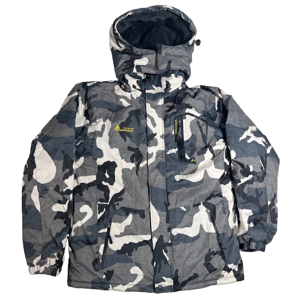 V.T.AOR169 Outdoor Jack Ski Jacket Mens Size M Camouflage Fleece Lined Snow Coat